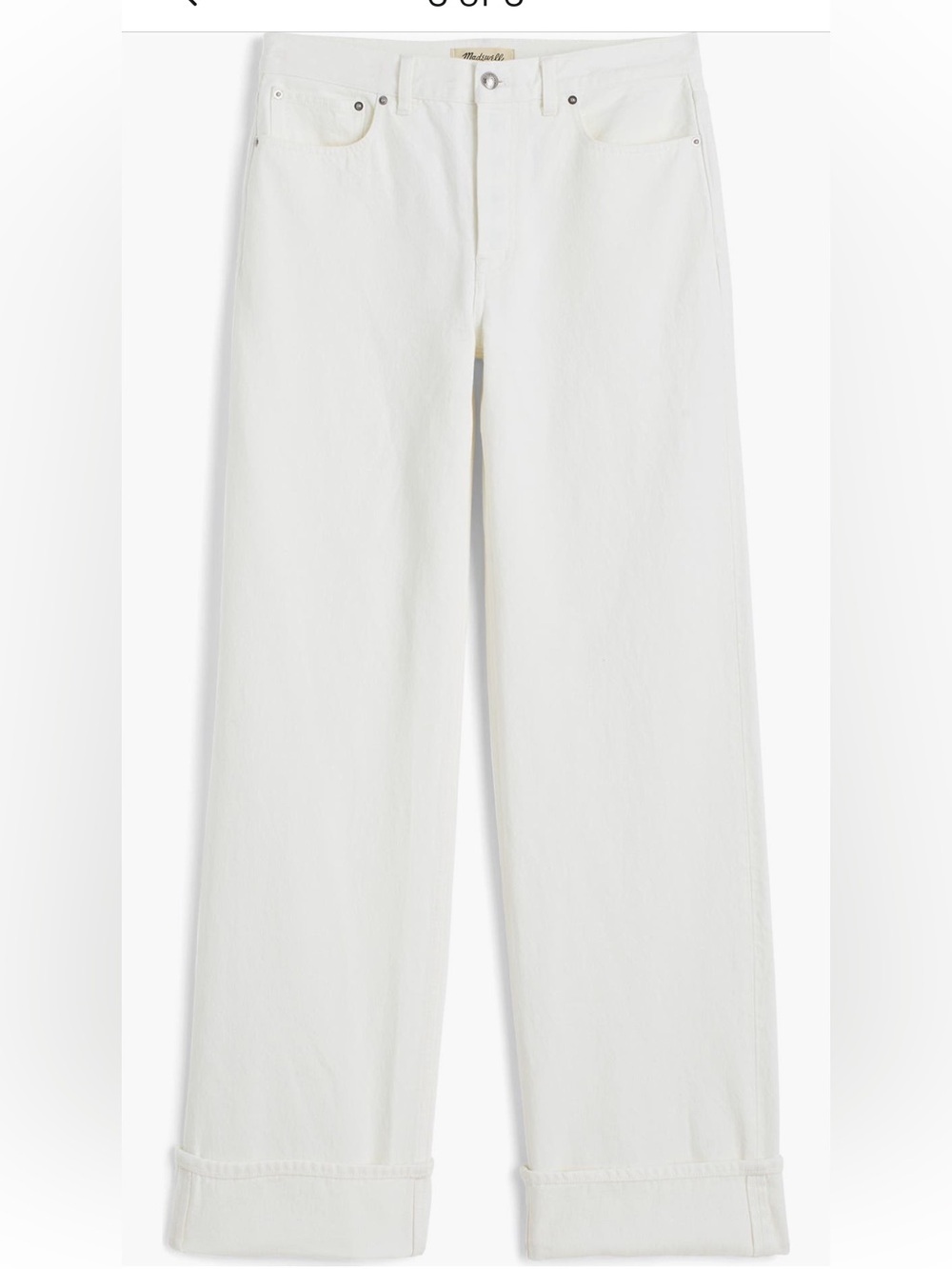 Madewell Low Slung Baggy Jeans Pure White Rigid Wide Leg Relaxed Size 30 NWT - Picture 7 of 16